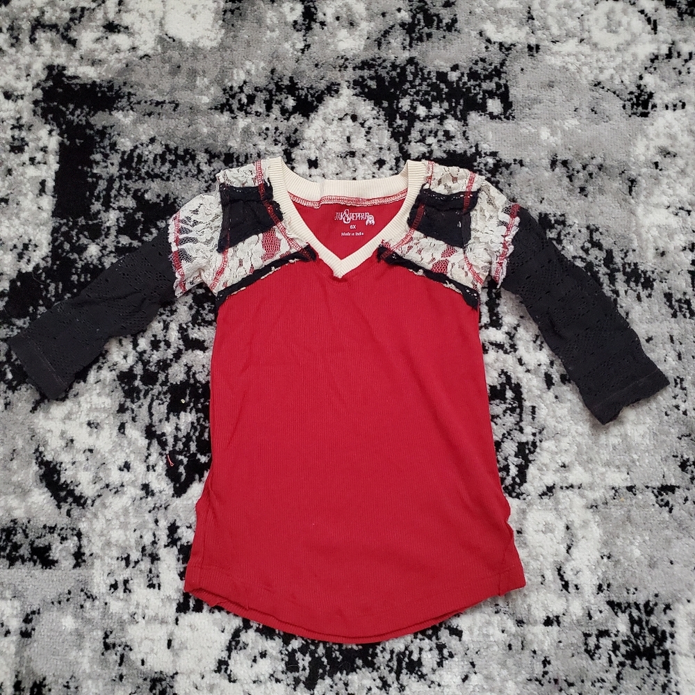 JAK & PEPPAR Girls 3/4 Sleeve Top